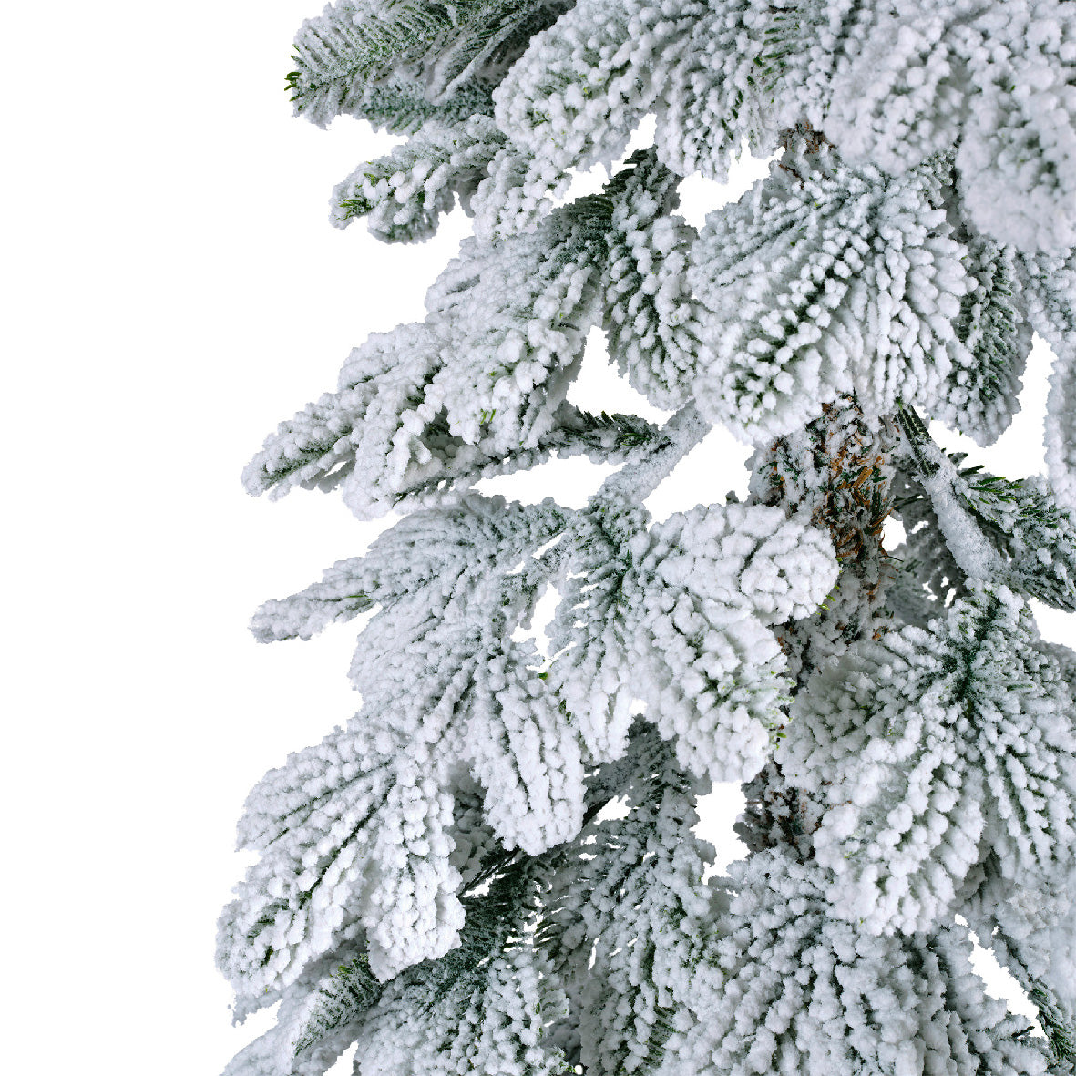 Unlit Slim Pencil Christmas Tree, Snowy Green