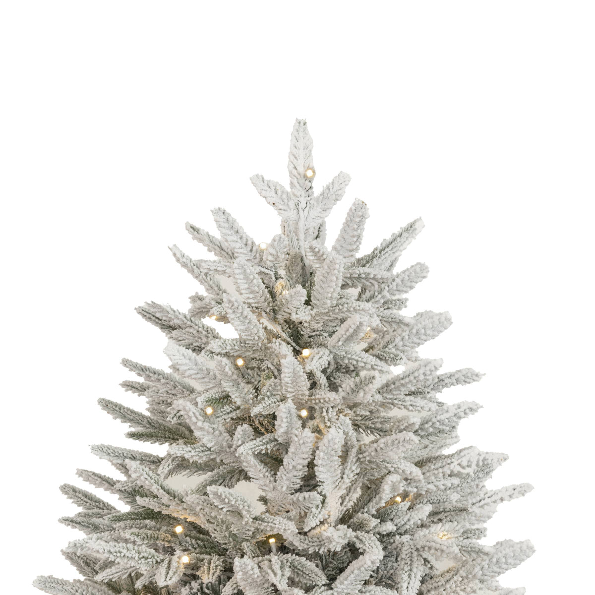 Pre-Lit Full Christmas Tree, Snowy Green with Warm White Lights