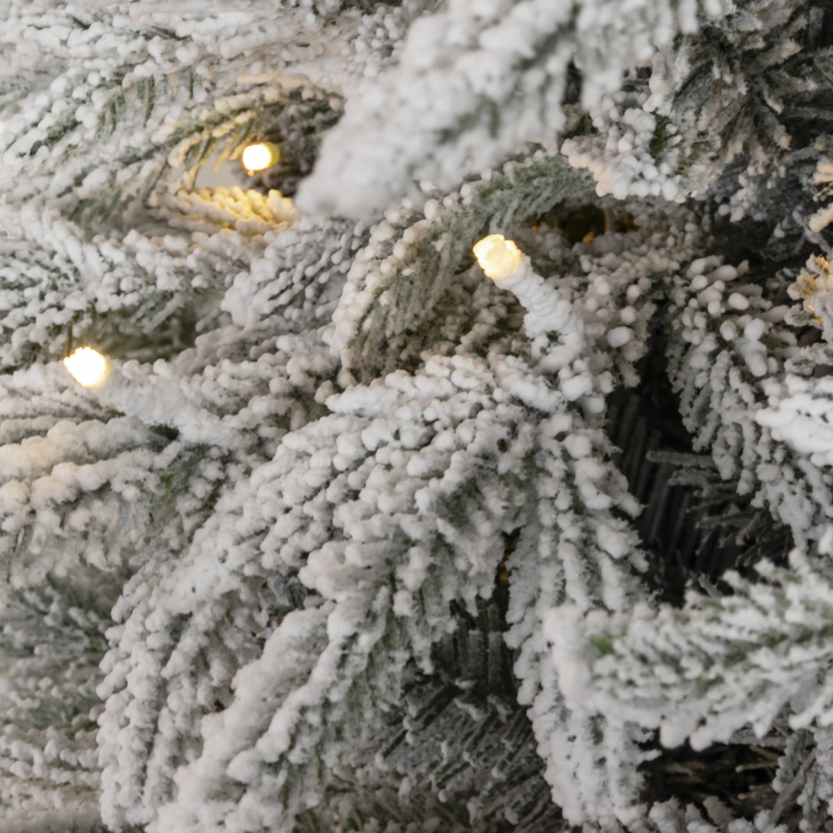 Pre-Lit Full Christmas Tree, Snowy Green with Warm White Lights