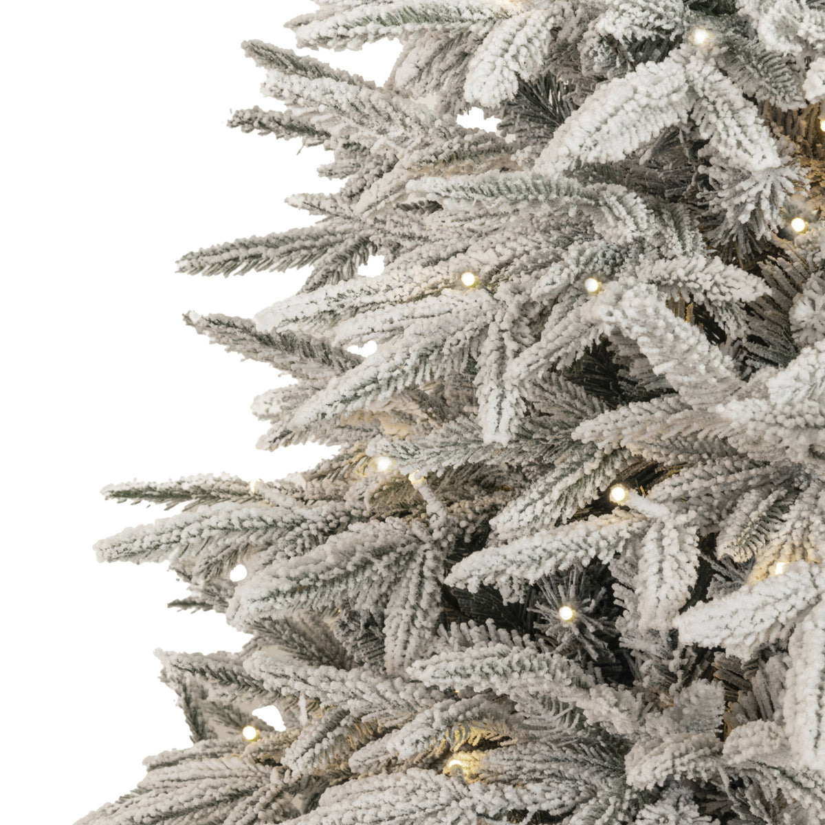 Pre-Lit Full Christmas Tree, Snowy Green with Warm White Lights