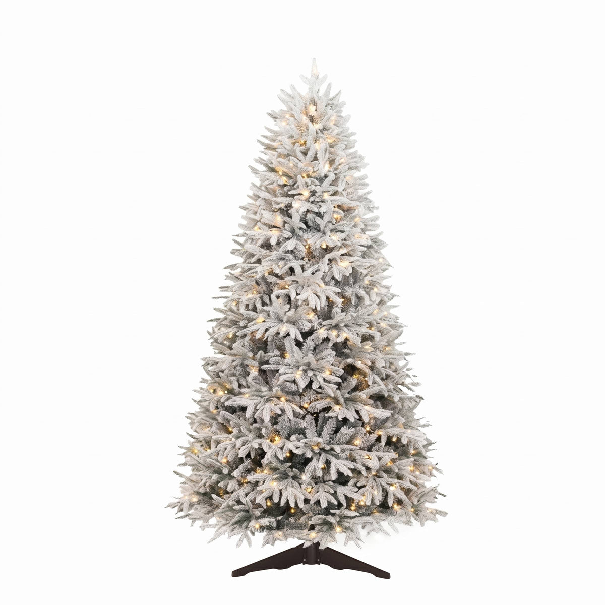 Pre-Lit Full Christmas Tree, Snowy Green with Warm White Lights