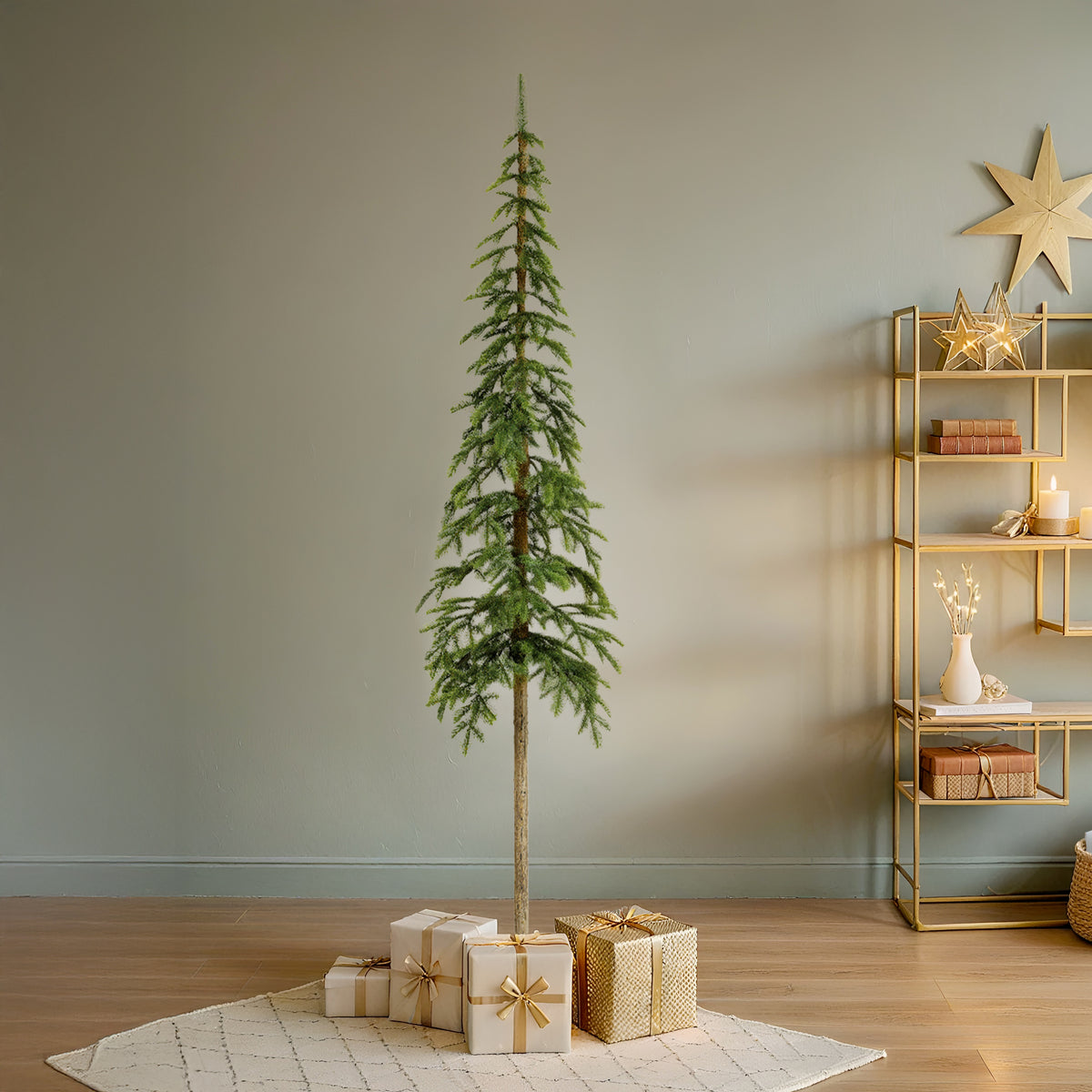 Pencil Christmas tree, green, 8 ft, unlit